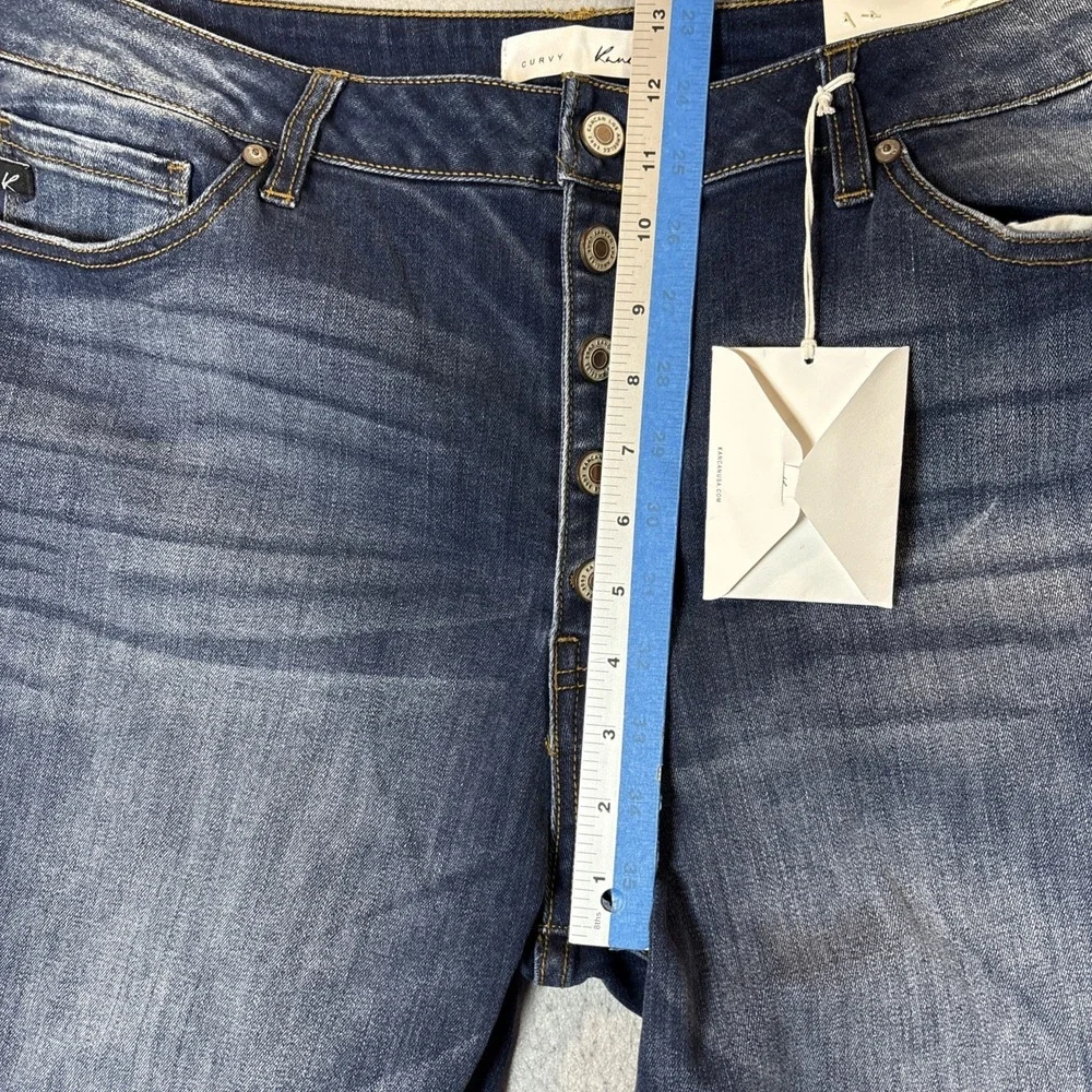 KanCan‎ Jean Women Size 33 Blue Curvy High Rise Button Fly Skinny NWT